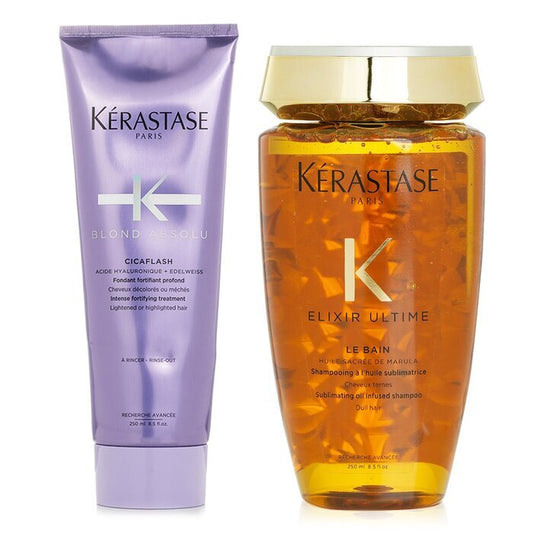 Kerastase Blond Absolu Set 3: Shampoo & Fortifying Treatment (Lightened or Highlighted Hair) 2pcs