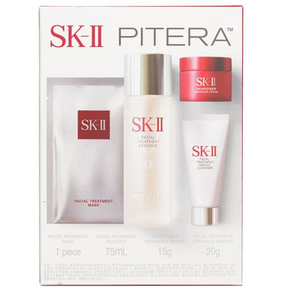 SK II Best Seller Trial Kit: Facial Treatment Ess. 75ml+Facial Treatment Cleanser 20g+SKINPOWER Advanced Cream 15g+ F.T Mask 1pcs 4pcs