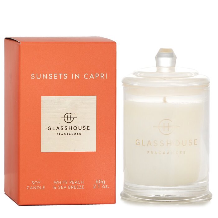 Glasshouse Soy Candle - Sunsets in Capri (White Peach & Sea Breeze) 60g