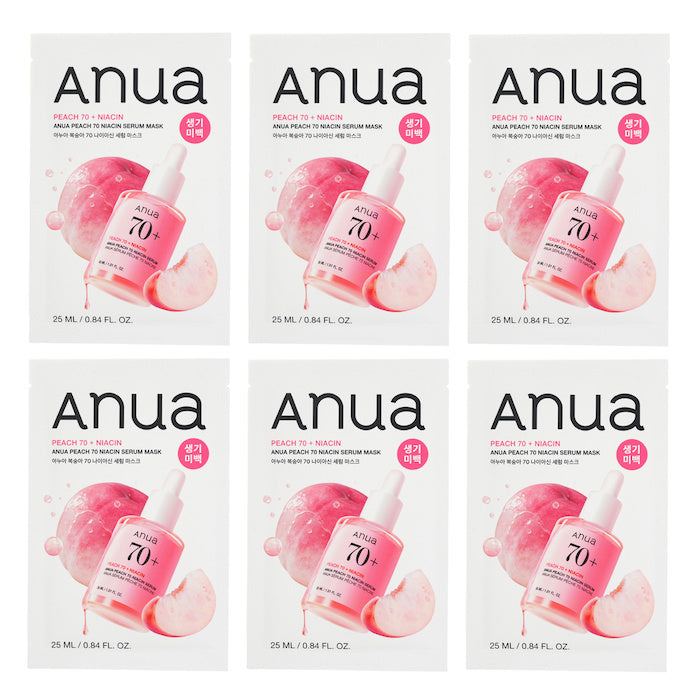 Anua Peach 70 Niacin Serum Mask 6 x 25ml